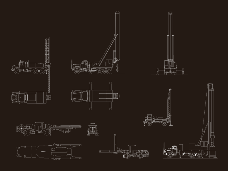 Truck Mounted Well Drilling Rig and Boomer H 125 Blocks