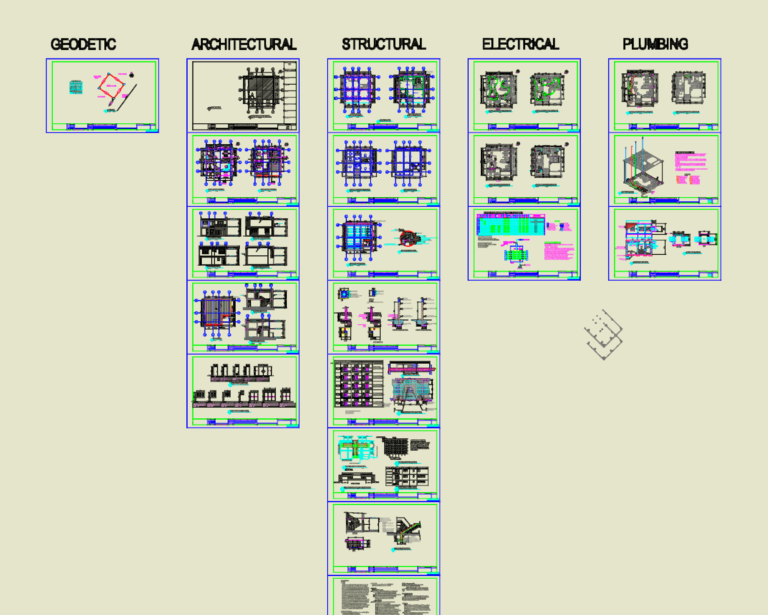 Complete set of architectural, structural, and MEP drawings for a two-storey residential house.