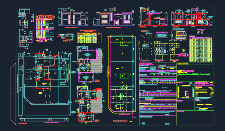 Full residential municipal submission set showing architectural plans, sections, and structural slab details.