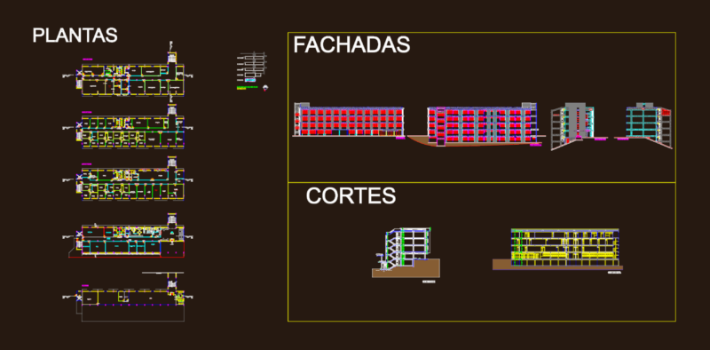 University Building Bloco 3A Floor Plans Sections and Elevations