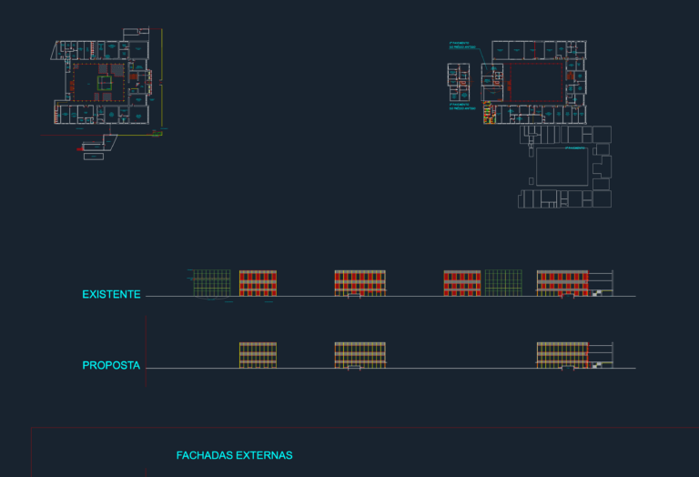 Detailed floor plan for a three-story university building with labs, library, and central courtyard.