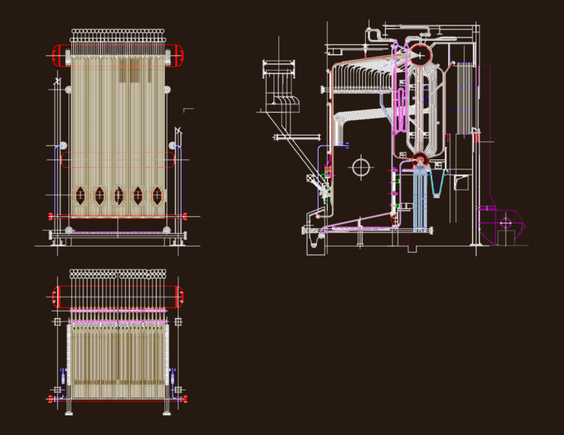 VEB Kombinat EKM Industrial Boiler General Arrangement Section Elevation