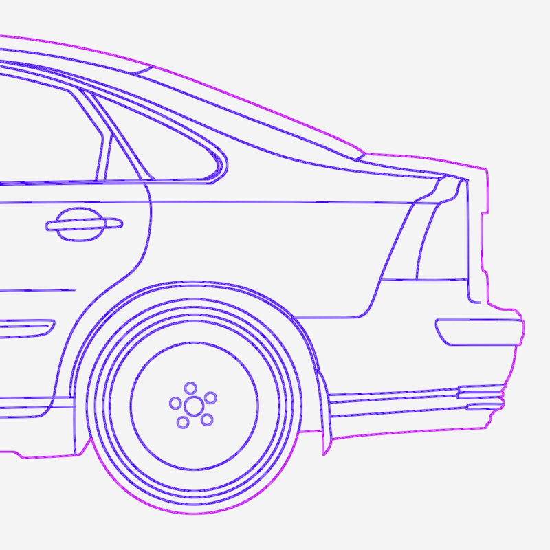 Volvo S40 Swedish Sedan Car Side Elevation Drawing
