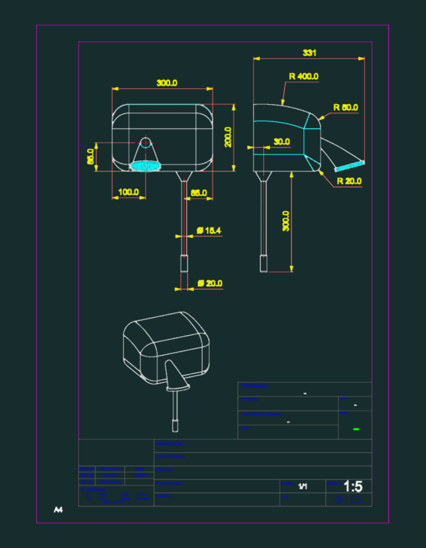 Wall Mounted Square Shower Head Technical Drawing With Elevations and Isometric