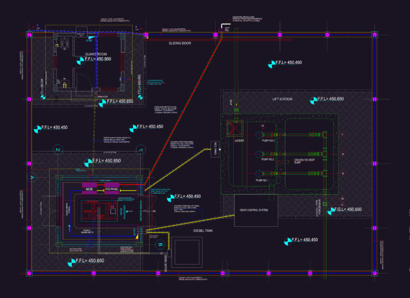 Wastewater Lift Station and Guard Room Layouts