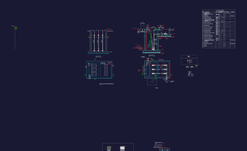 Wastewater Sewage Lift Station Layout Including Wet Well And Piping Details