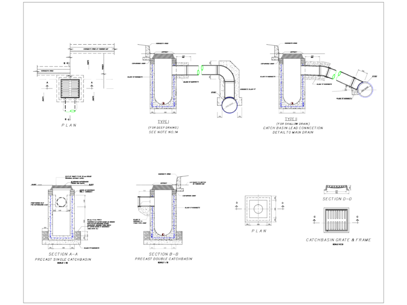Precast Catch Basin Type I and Type II Standard Details