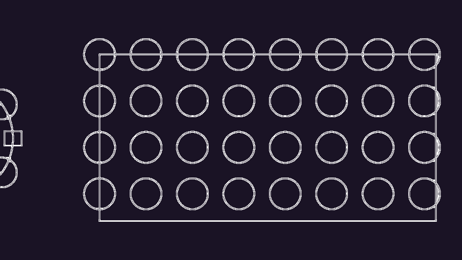 CAD layout of a cabinet elevation alongside circular landscape patterns and a wavy walkway.