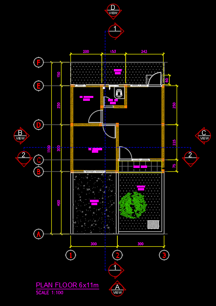 Modern Residential House Plan 6x11m | Complete AutoCAD DWG