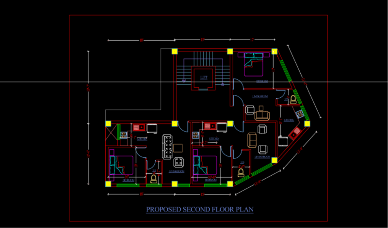 Design and Drafting of a Three-Unit 1BHK Residential Floor Plan Project Duration