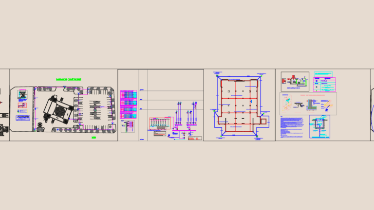 Electrical site plan and floor layouts for a mosque building including single-line diagrams and grounding details.