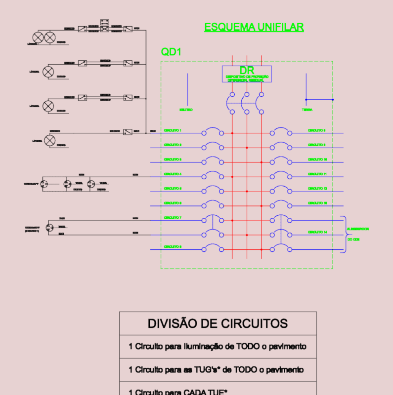 Detailed Electrical Single Line Diagram with 14 Circuits