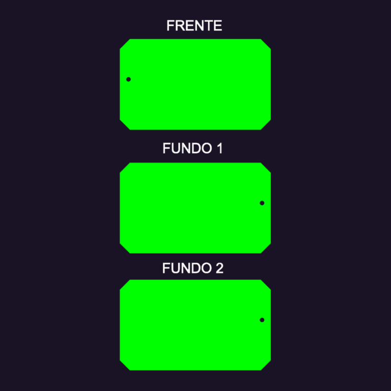 Three green aviation maintenance inspection tags showing front and back layouts with Portuguese text.