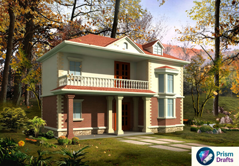 Two‑Story European‑Style Villa Complete CAD Drawings, Country House Plans with Terrace,Garage & Servant Room