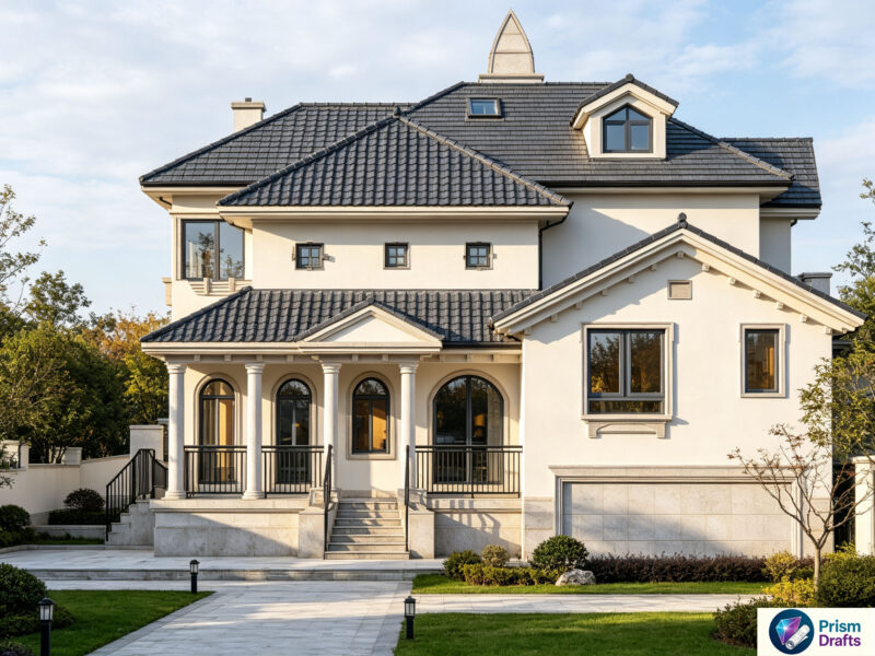 New Chinese Style 2‑Story Villa Complete CAD Construction Drawings, 24 Sheets, Architectural‑Structure‑Electrical‑Plumbing Working Drawings, Rural House Blueprints