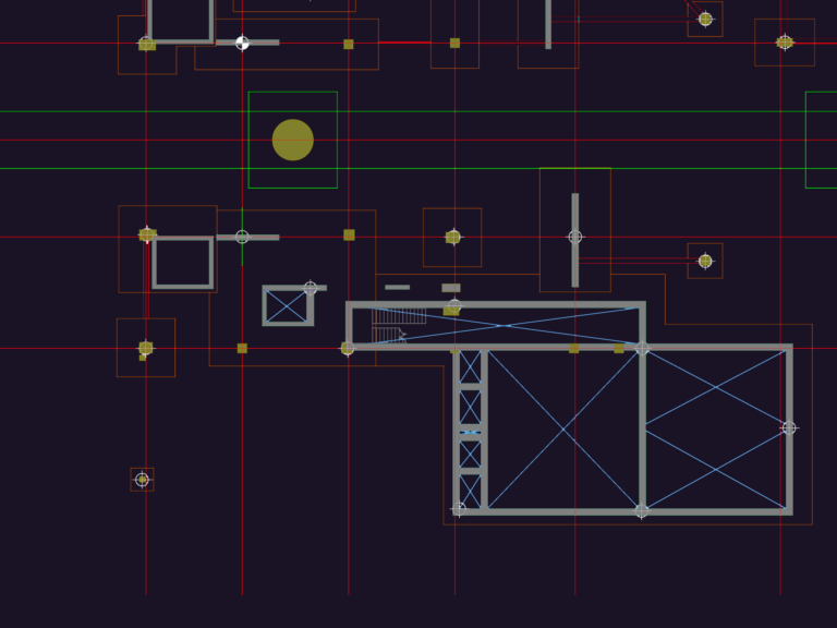 Overall foundation level general arrangement plan for the Fujairah rail station showing structural columns and footings.