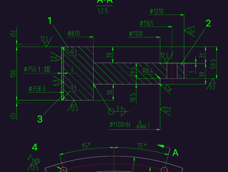 23.53 MVA generator efficiency curve and mechanical section