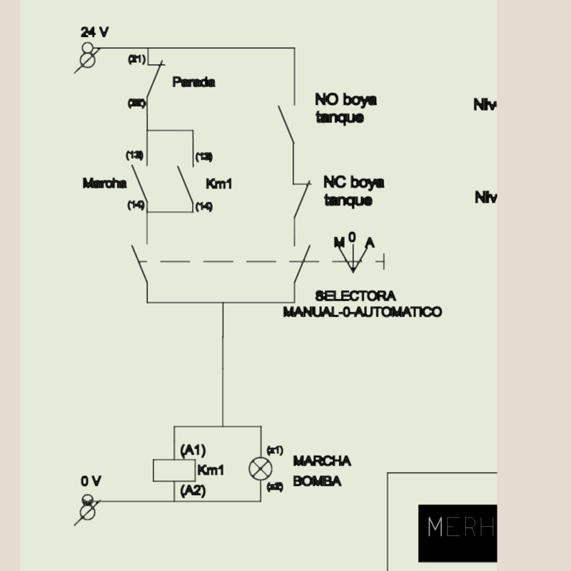 24V pump control functional diagram with selector