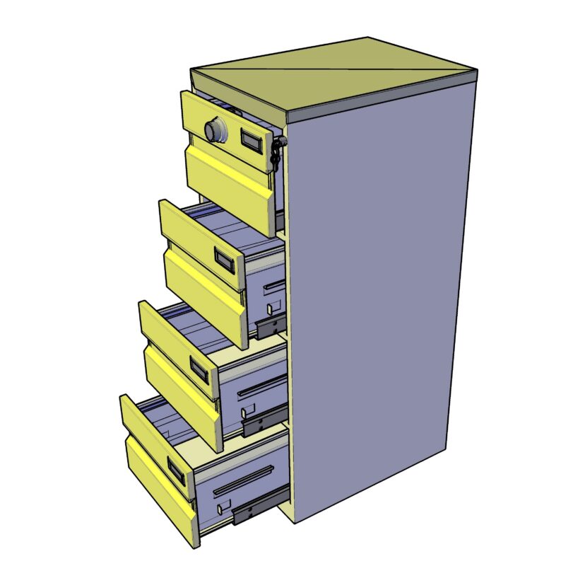 3D Vertical Office Filing Cabinet