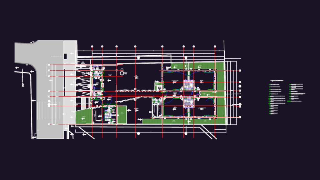 Ground floor electrical layout CAD drawing with comprehensive symbols legend for sockets and switches.
