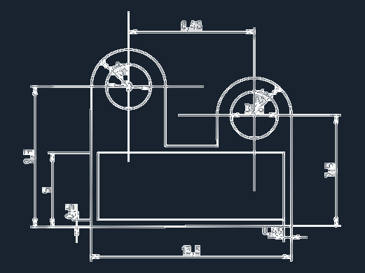 Mechanical Component Orthographic Projections and Dimensions