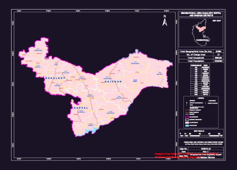 Bagalkot Koppal Raichur district map