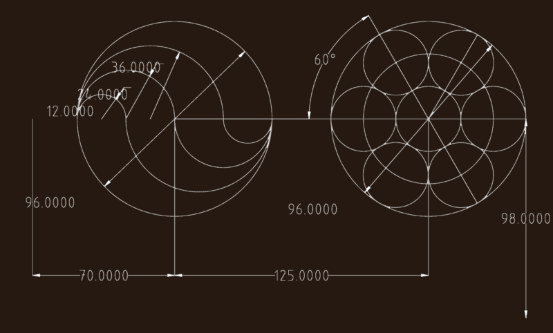 MECHANICAL FLANGE HOLE PATTERN AND ARC GEOMETRY