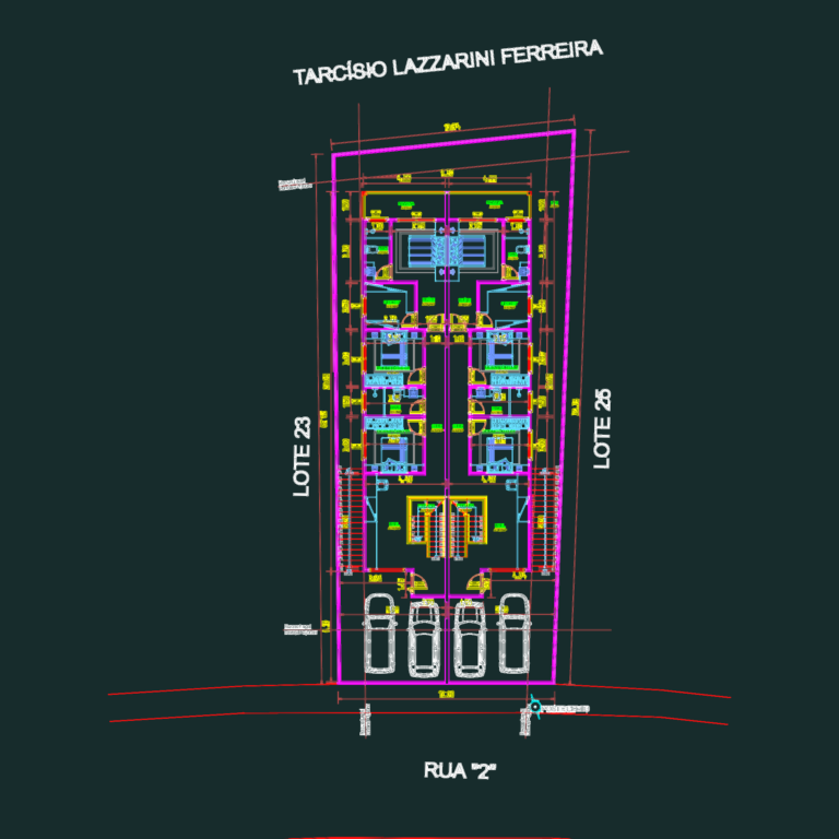 Preliminary architectural floor plans and sections for a semi-detached two-story residential building.