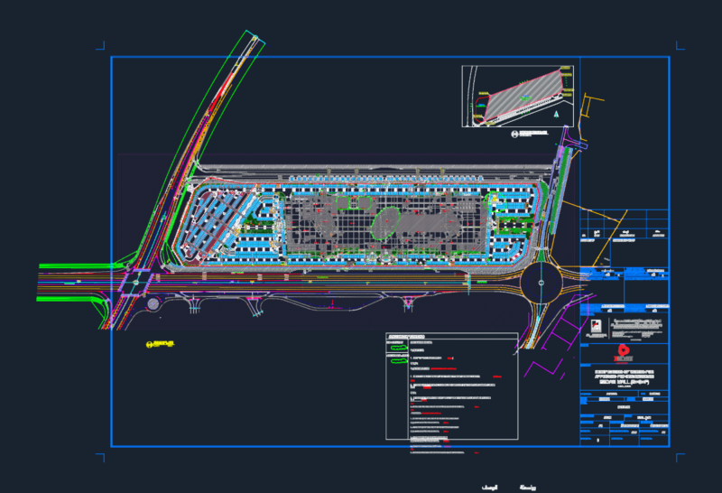 Ezdan Mall architectural plans and right elevation