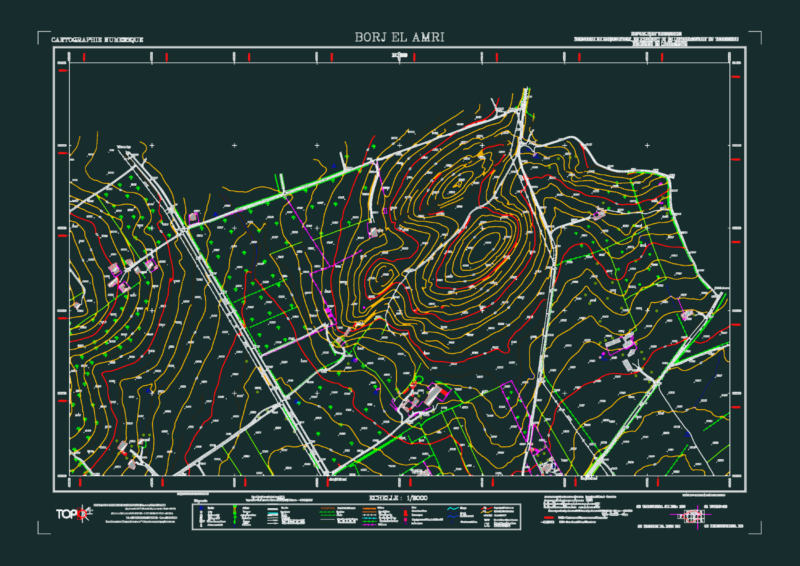 Borj El Amri topographic map