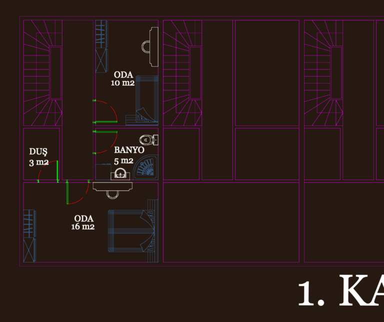 Architectural CAD drawing showing floor plans and site layout for a multi-story villa project.
