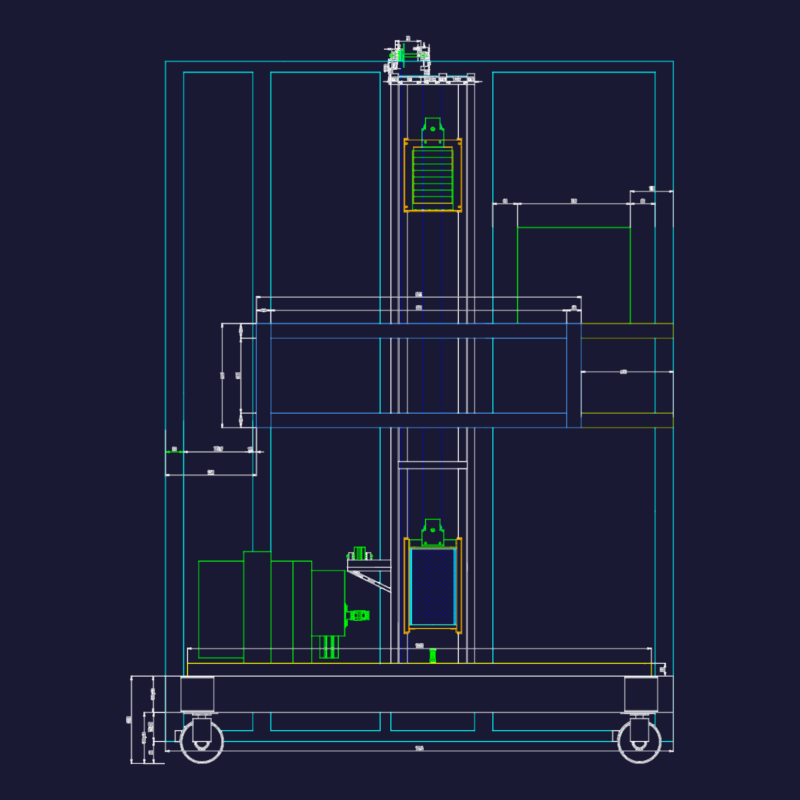 Elevator Structural Assembly with 3mm Steel Cabin