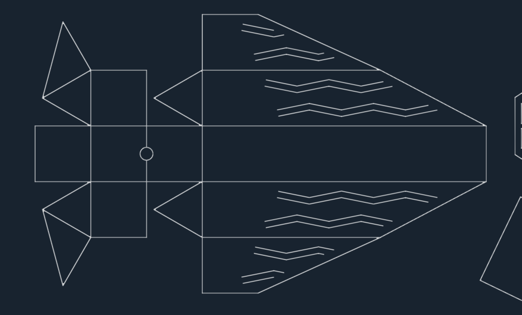 CAD drawing showing the flat pattern and top view of a hexagonal metal fire pit.