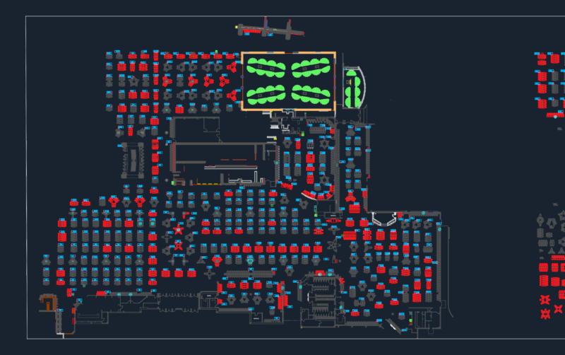 Casino Floor Plan DWG with Slot Machine Layout