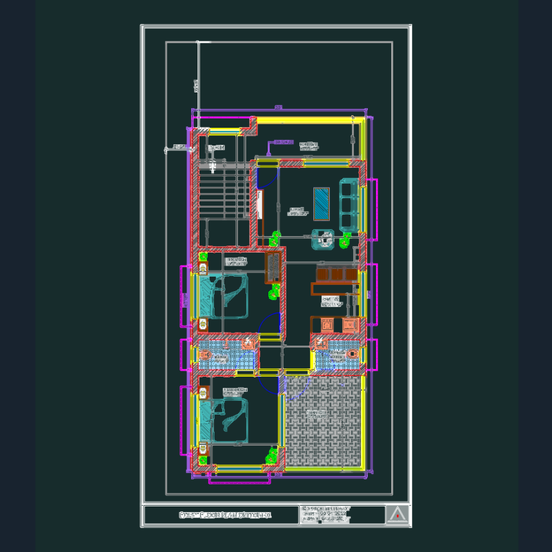 Ground and First Floor Architectural Plans for a Two-Story House
