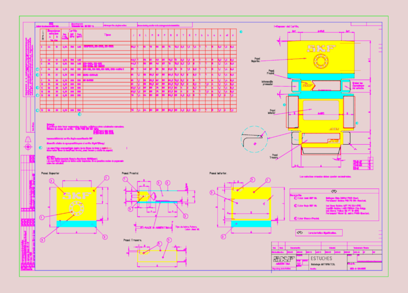 SKF Bearing Packaging Box DWG Detail & Plan