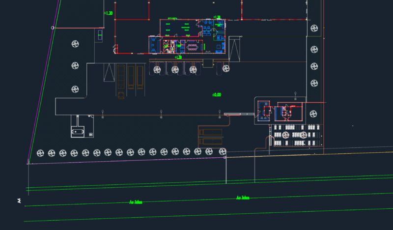 Industrial Factory Site Plan and Elevation DWG Set