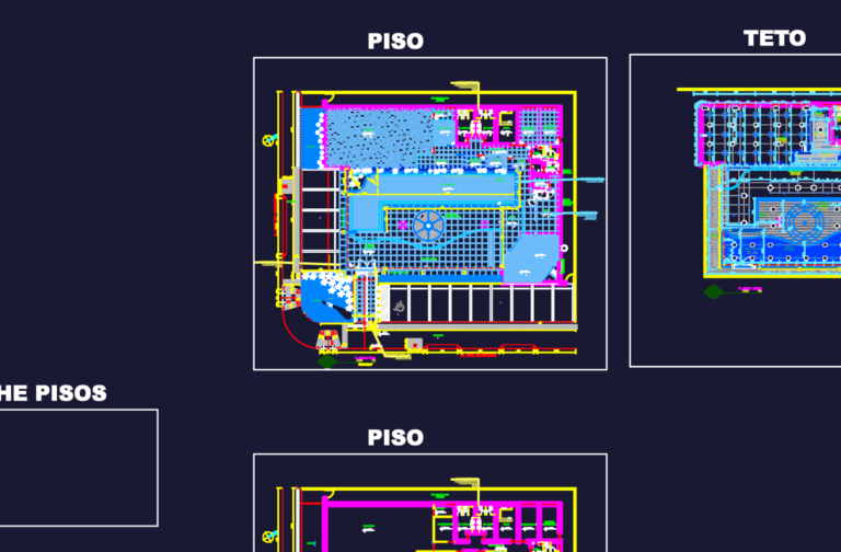 Architectural floor plan and ceiling plan for a commercial space with material notes and dimensions.