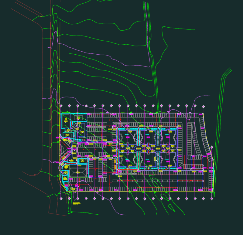 Apartment Complex Earthworks Plan and Slope Drainage Details