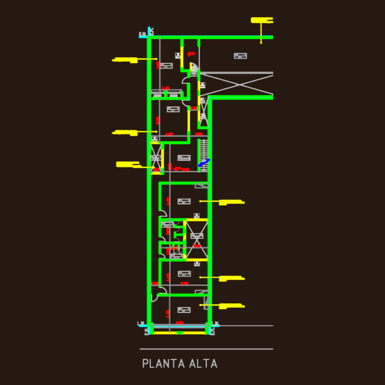 Floor plan layout of a two-story school building with classroom layouts and detailed carpentry schedules for doors and window