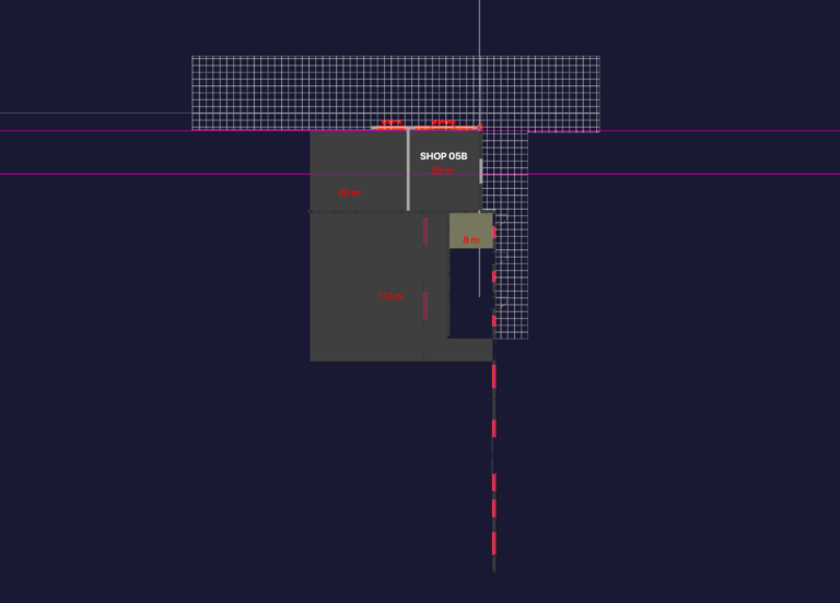 Floor plan of a commercial retail shop showing areas for Shop 05B and an ATM.