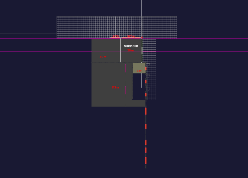 Retail Store Floor Plan showing ATM and Shop Space