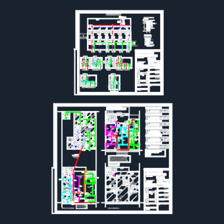 Architectural floor plans and electrical diagrams for a multi-story apartment building in San Rafael, Mendoza.