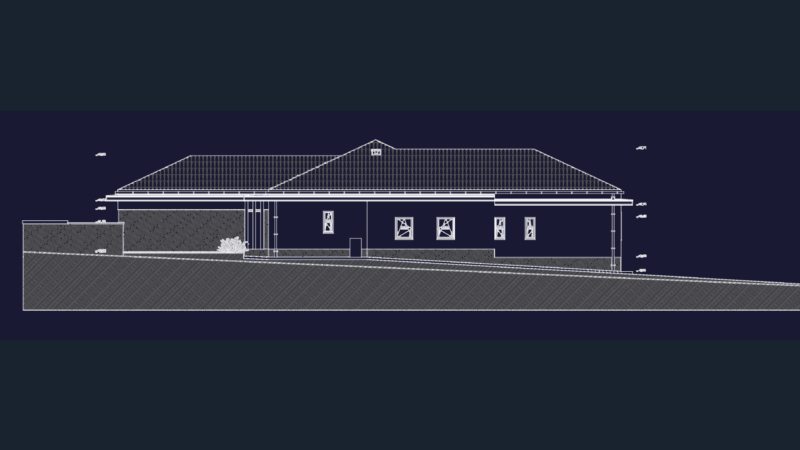 North elevation architectural drawing for a residential house