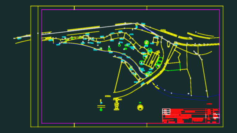 Topographic plan showing elevation points, river boundaries, and existing structures for a site in Campos do Jordão.