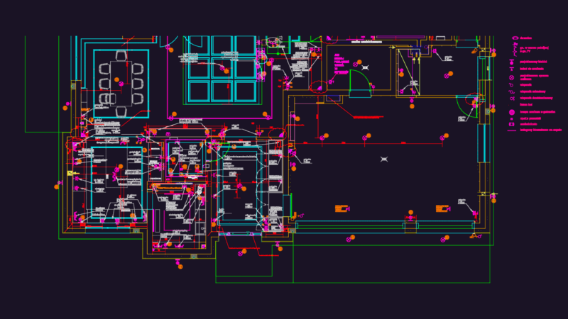 Residential Electrical Installation Plan With Lighting And Socket Layouts