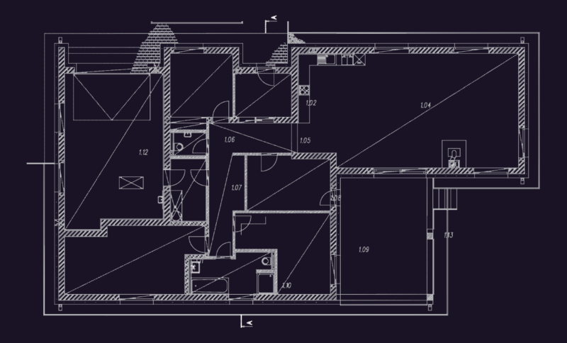 Residential House Floor Plan DWG Layout