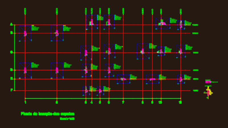 Shallow Spread Footing Layout and Pillar Load Tables