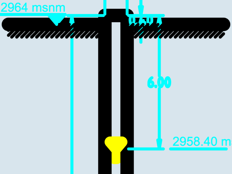 Water Well Section Detail with Elevation Marks