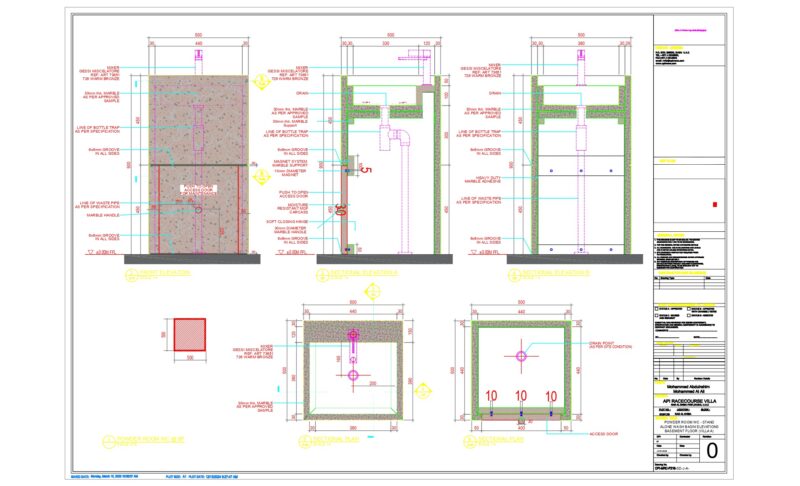 Standalone Vanity – Shop Drawing Submission Detailed Shop Drawing of Standalone Vanity Unit